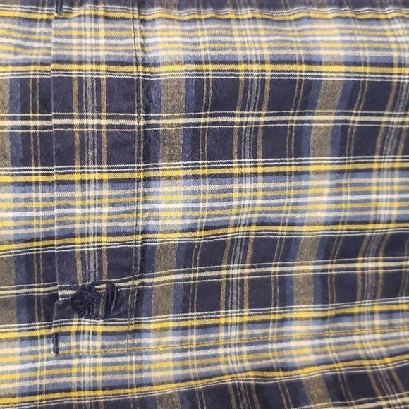 TIMBERLAND Shirt Button Down Black Yellow Stripe Long Sleeve Men's Size La - Picture 5 of 9